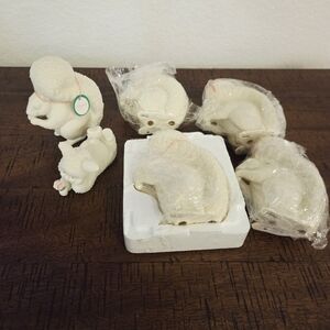 Dept 56 Easter 2001 Squirrels Bunny Bisque Porcelain Snowbabies Figurines Set